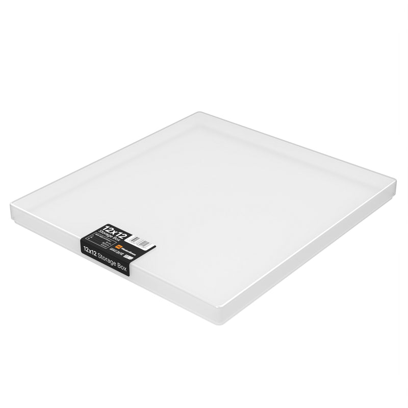 clear plastic 12x12 inch scrapbook paper storage box with lid