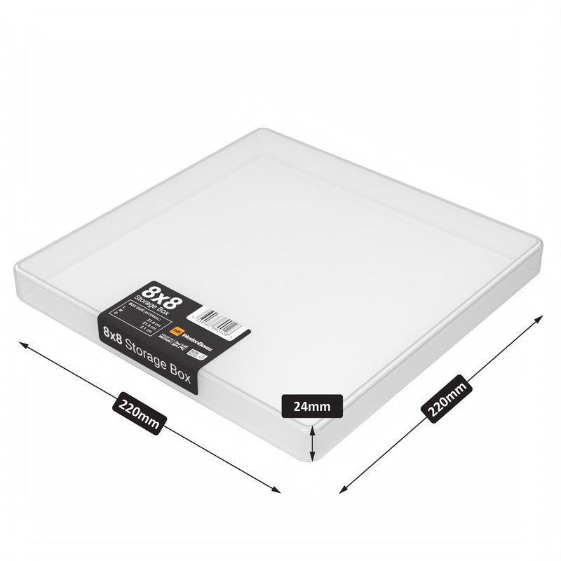 8x8 inch plastic storage box for scrapbooking craft paper and card