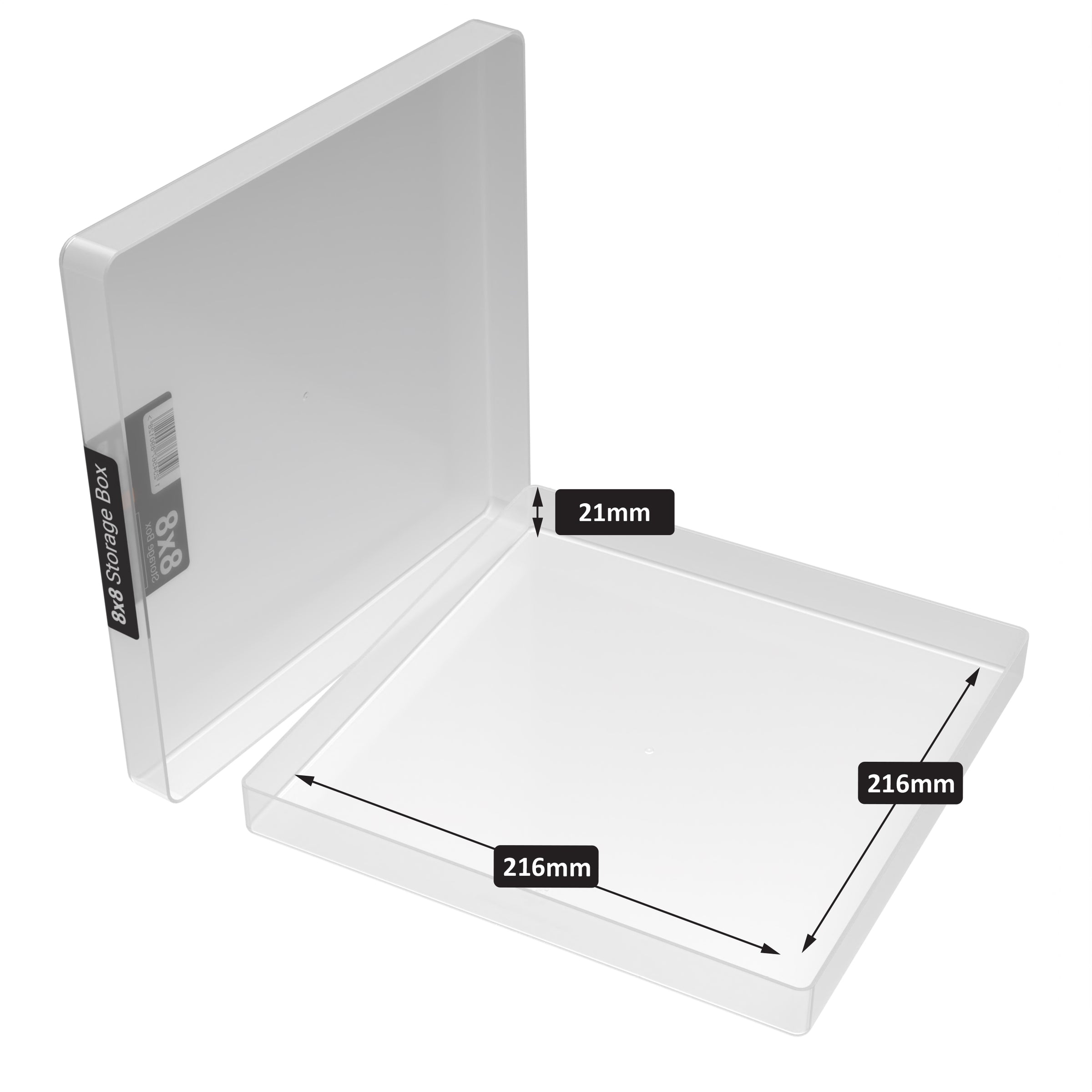 8x8 Inch Paper Pad Storage Box, Clear, Transparent — WestonBoxes Trade