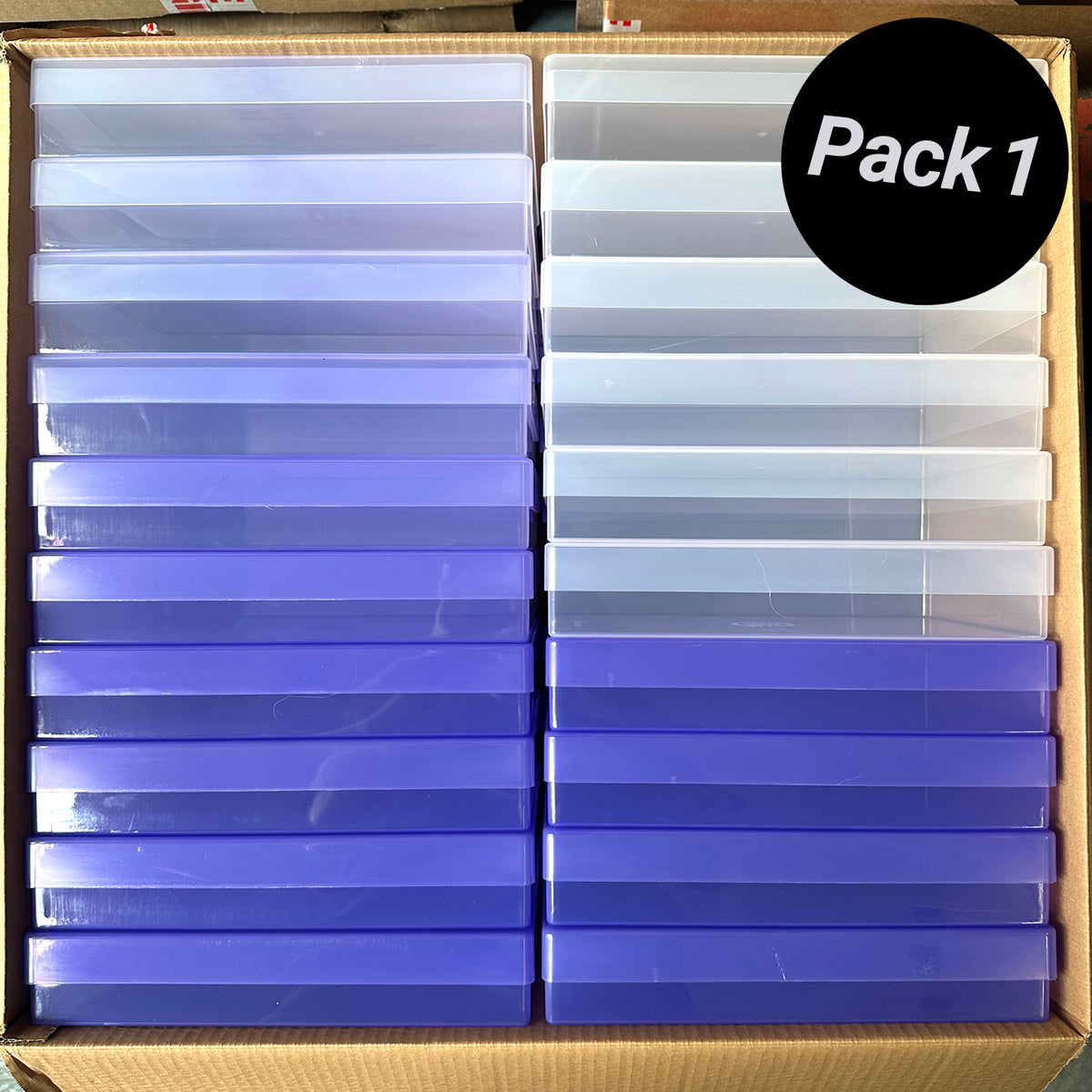 SYRINX(シュリンクス) Hasamu® A4-Liscio- 色Brark 2nds | A4 Paper Storage Box, Recyclable Plastic (40-pack