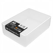 clear transparent plastic storage box with drop on lid for a6 paper and card