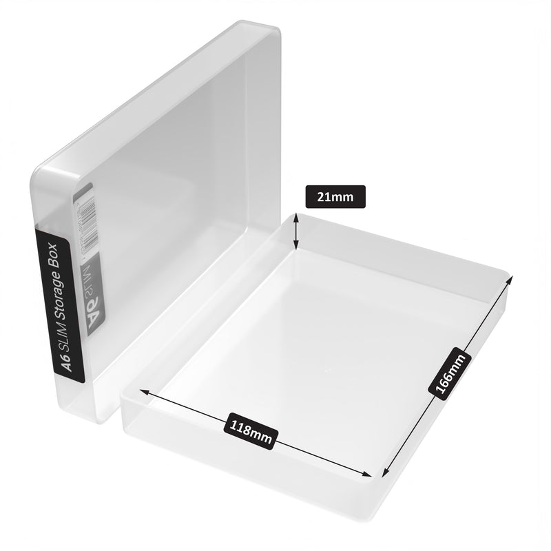 Caja de Almacenamiento Delgada A6, Transparente