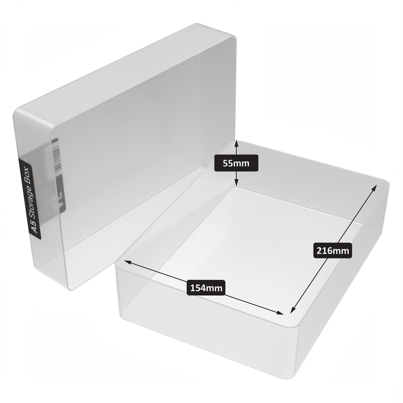 Caja de Almacenamiento de Plástico A5, Transparente