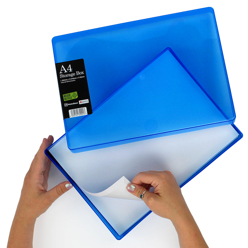 Caja de Almacenamiento de Plástico A4, Color, Transparente