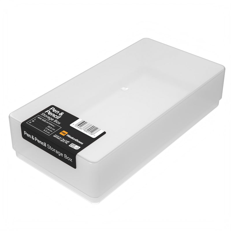 Pen & Pencil Storage Box, Clear, Transparent