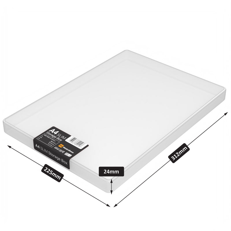 Boîte de rangement Slim A4, transparente, transparente
