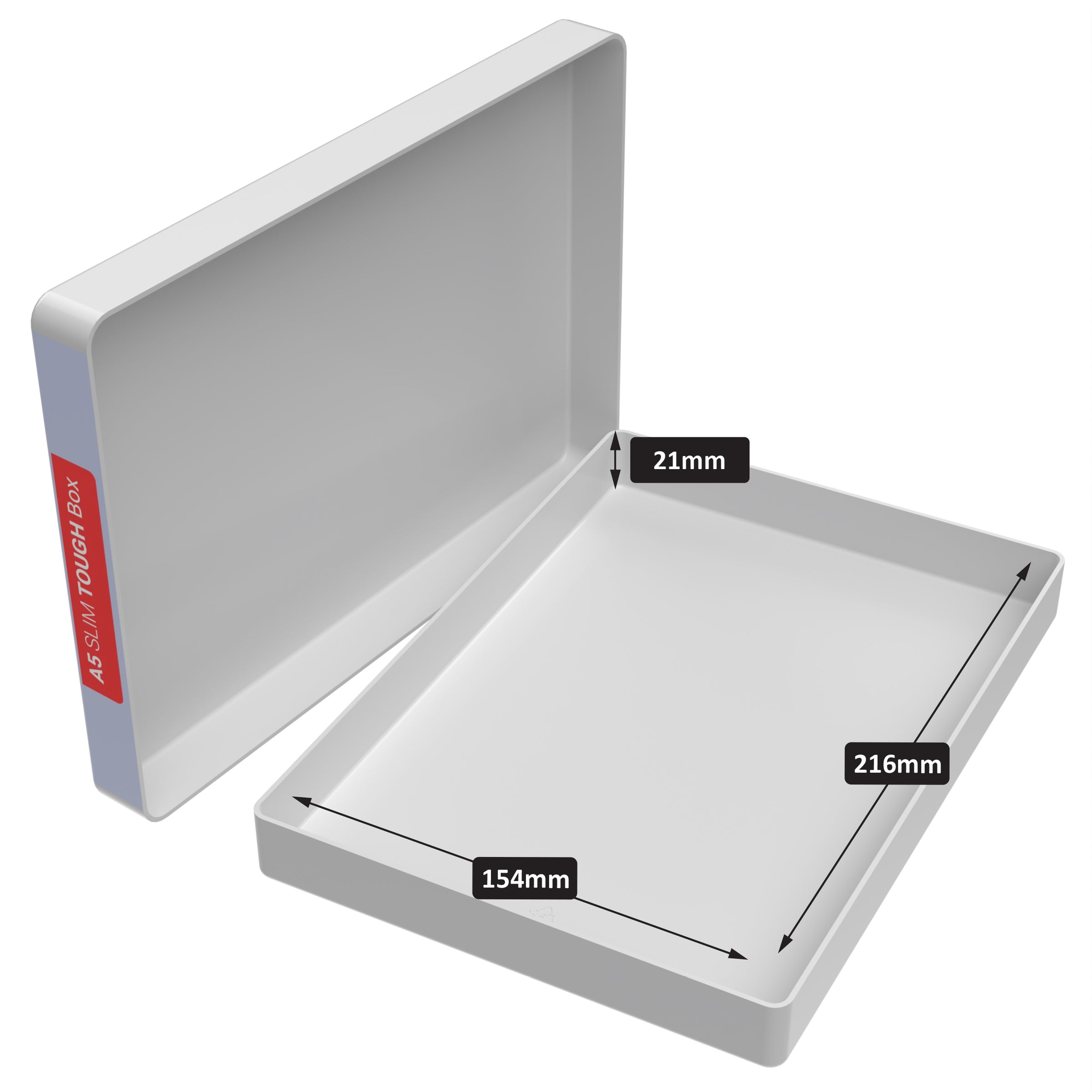 Heavy Duty Tough White A5 Slim Polypropylene Storage Box | WestonBoxes ...