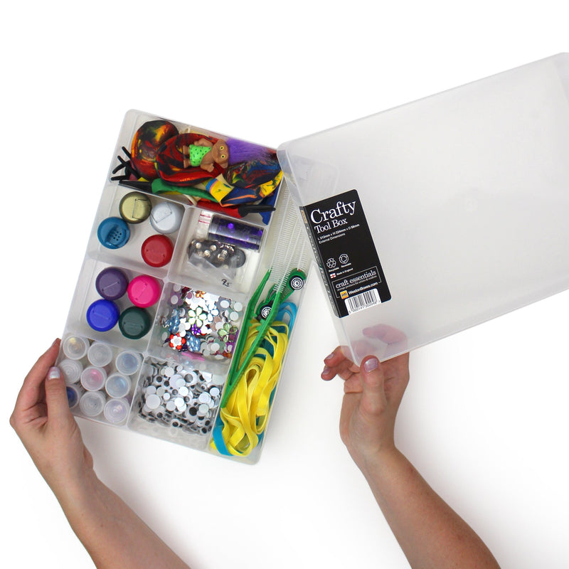 westonboxes clear plastic craft storage box with dividers