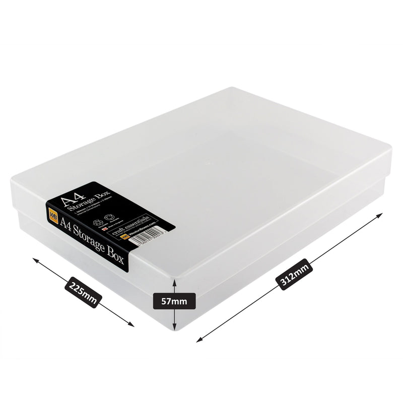WestonBoxes - A4 Plastic Storage Box, Clear / Transparent