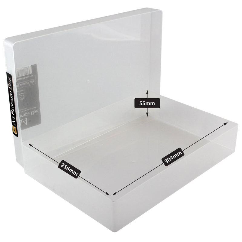WestonBoxes - A4 Plastic Storage Box, Clear / Transparent