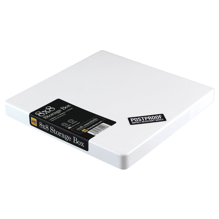20,3 x 20,3 cm Aufbewahrungsbox für Papierblöcke, weiß, undurchsichtig, robust