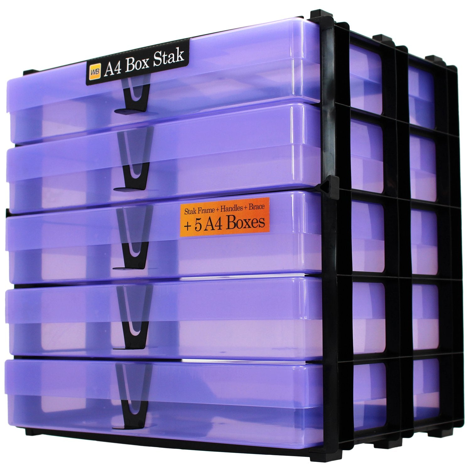 A4 Box Stak — Complete Storage Unit with 5 A4 Boxes | WestonBoxes Trade