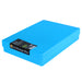 Neon Blue / Opaque, WestonBoxes Plastic A4 Paper Storage Box With Lid