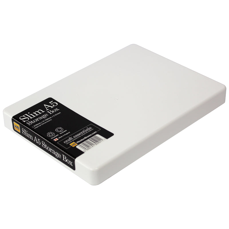 Slim A5 Storage Box, White, Opaque, TOUGH
