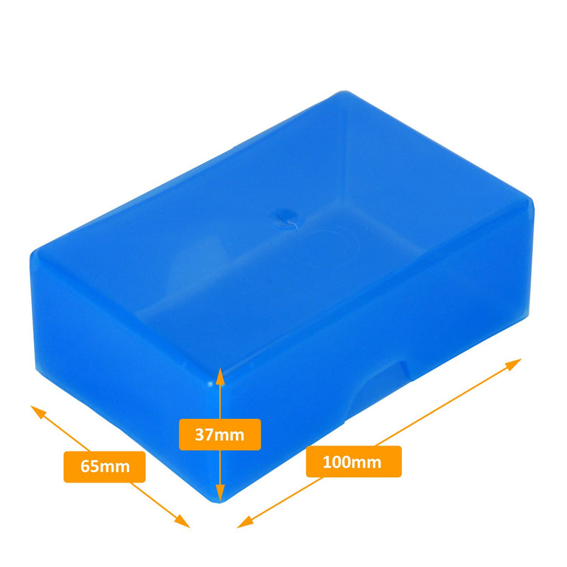 Blue / Transparent, WestonBoxes 35mm deep Business Card Box holds up to 125 business cards