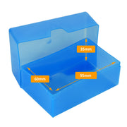Blue / Transparent, WestonBoxes 35mm deep Business Card Box holds up to 125 business cards