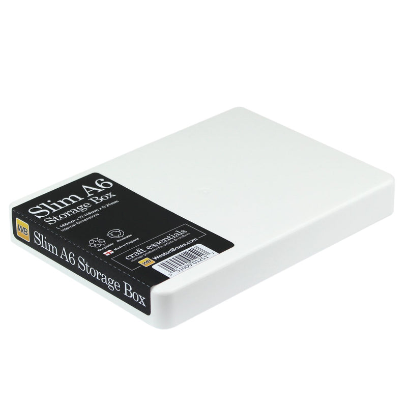 Caja de Almacenamiento Delgada A6, Blanca, Opaca, Duro