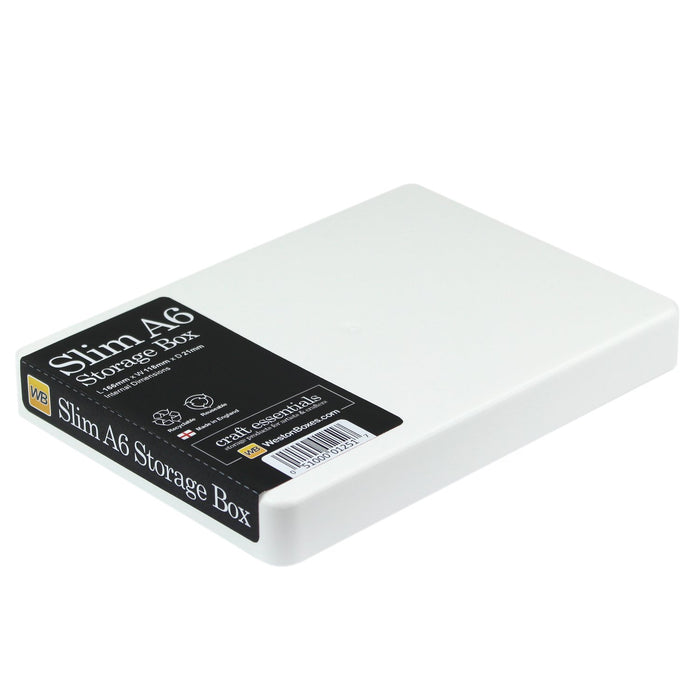 Slim A6 Storage Box, White, Opaque, TOUGH