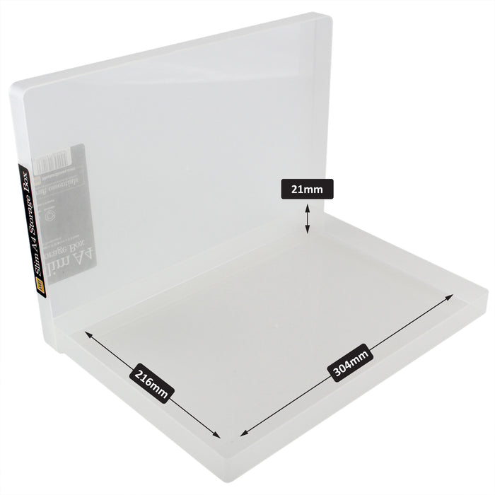 Slim A4 Storage Box, Clear, Transparent