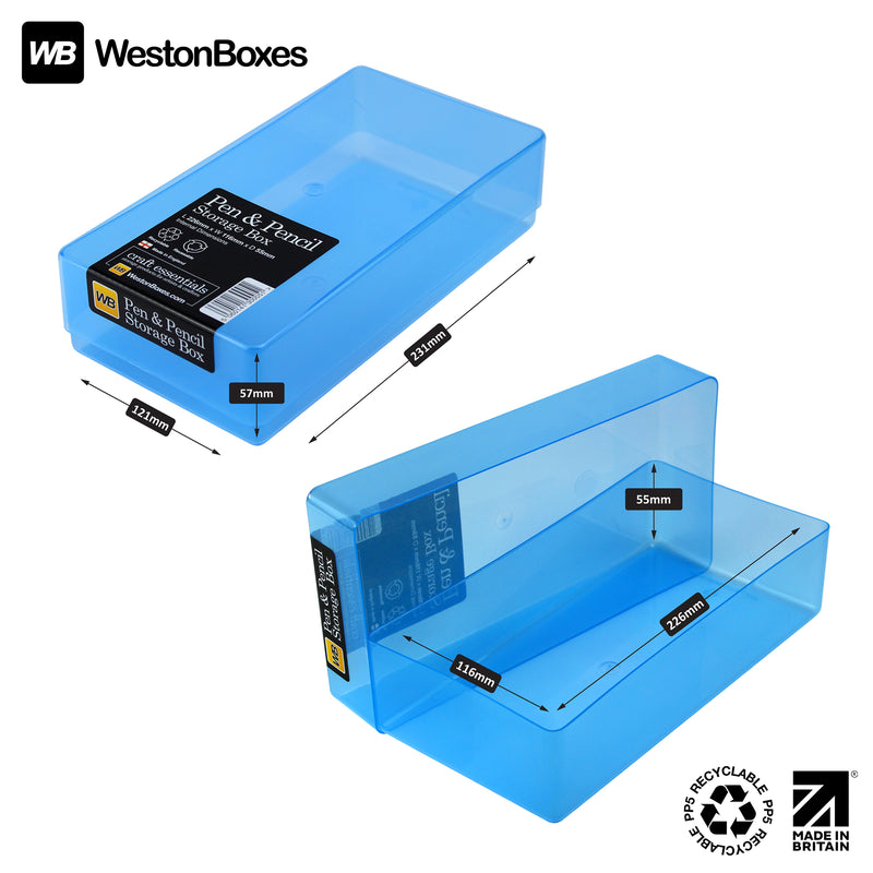 Pen & Pencil Storage Box, Colour, Transparent