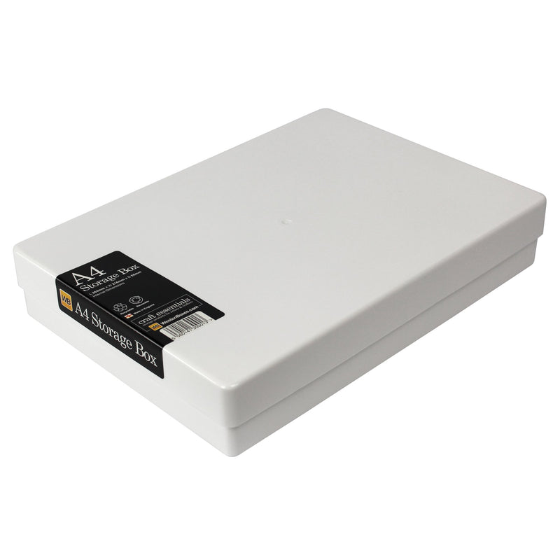 WestonBoxes - A4 Plastic Storage Box, White / Opaque / TOUGH