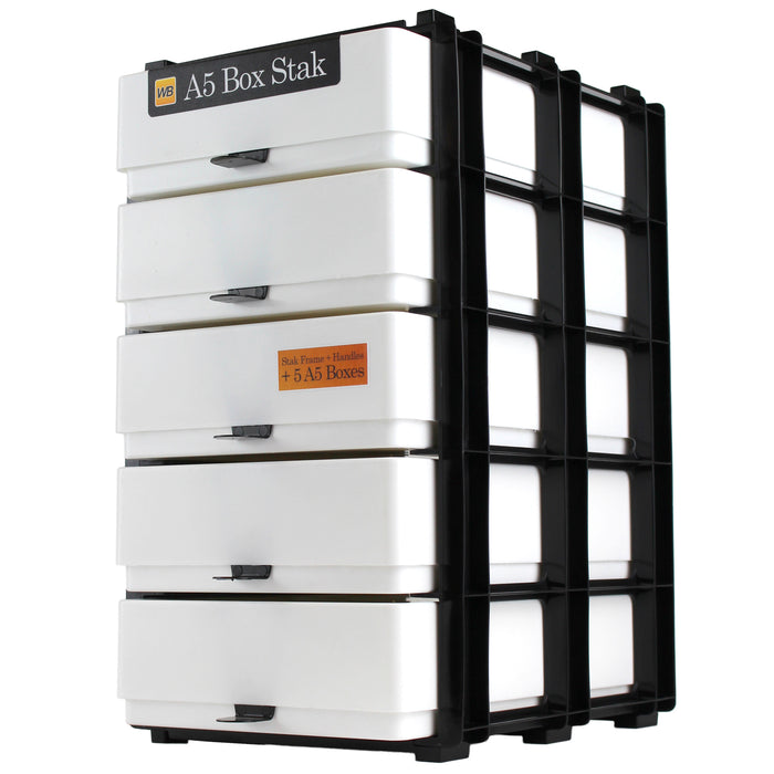 Slim A5 Storage BoxWhite / Opaque / TOUGH / 5 Boxes