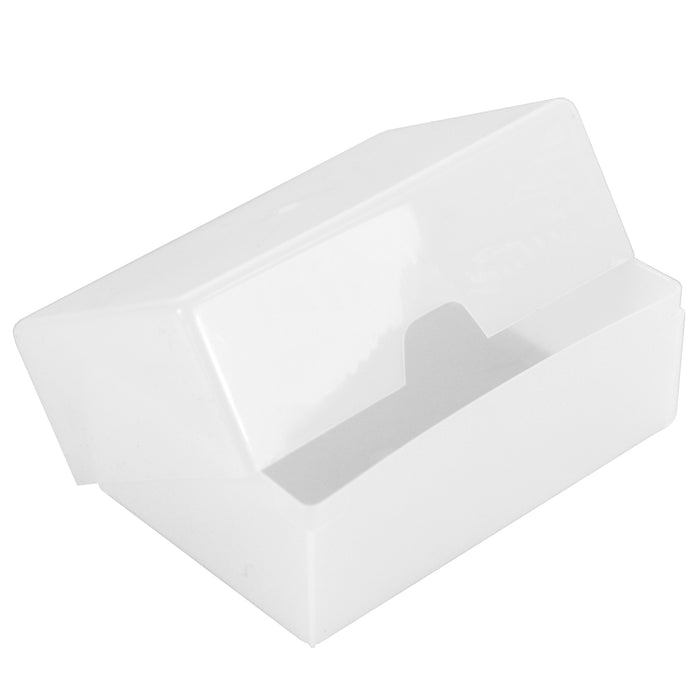 35 mm Visitenkartenbox, weiß, halbtransparent, robust