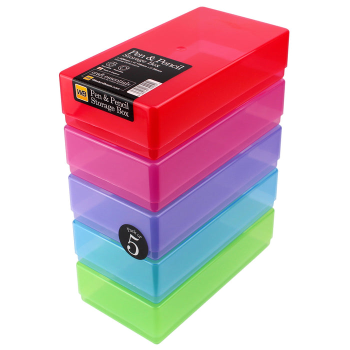 Pen & Pencil Storage Box, Colour, Transparent