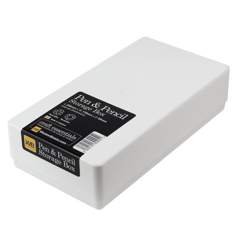 Westonboxes Plastic Pen & Pencil Storage Box White