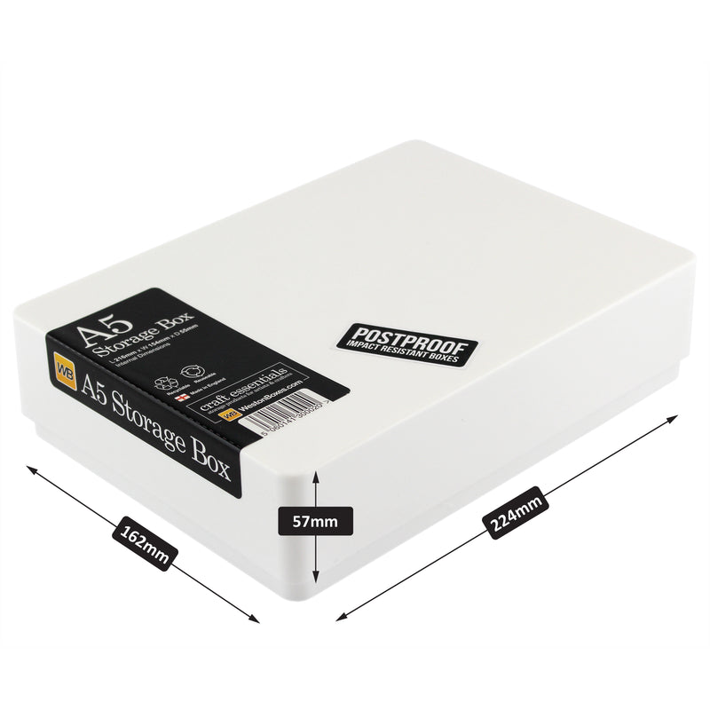 Caja de Almacenamiento de Plástico A5, Blanca, opaca, TOUGH